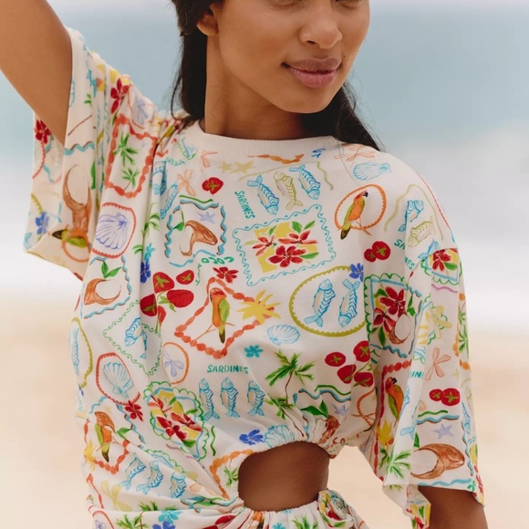 Anthropologie Other - Anthropologie Celandine Cutout T-Shirt Mini Dress COVERUP NWT Size M
